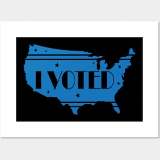 I Voted USA Map Posters and Art